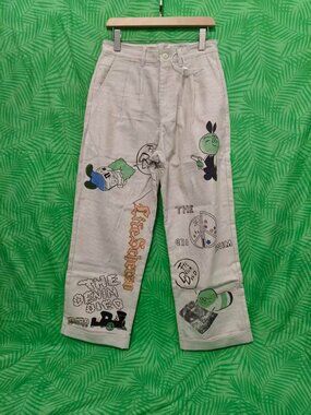 Kapital Kountry Remake Beige Corduroy Printed Wide Leg Unisex Pants
